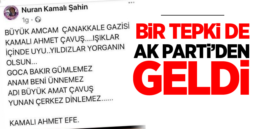 BİR TEPKİDE AK PARTİ'DEN GELDİ