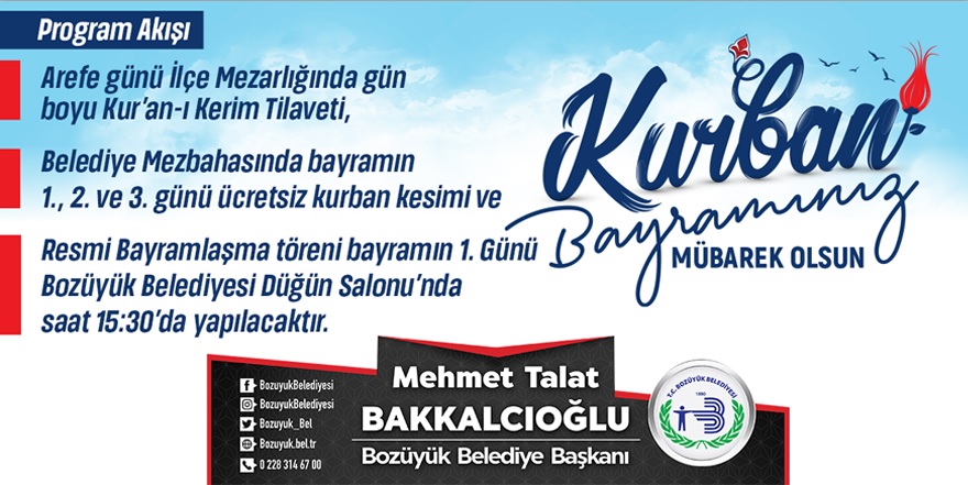 Bozüyük Belediyesi - Kurban Bayramı İlanı