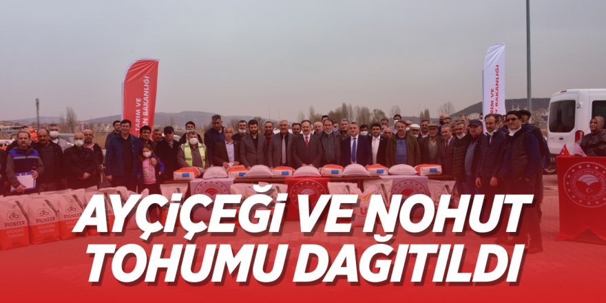 Bozüyük'te Ayçiçeği ve Nohut tohumu dağıtıldı