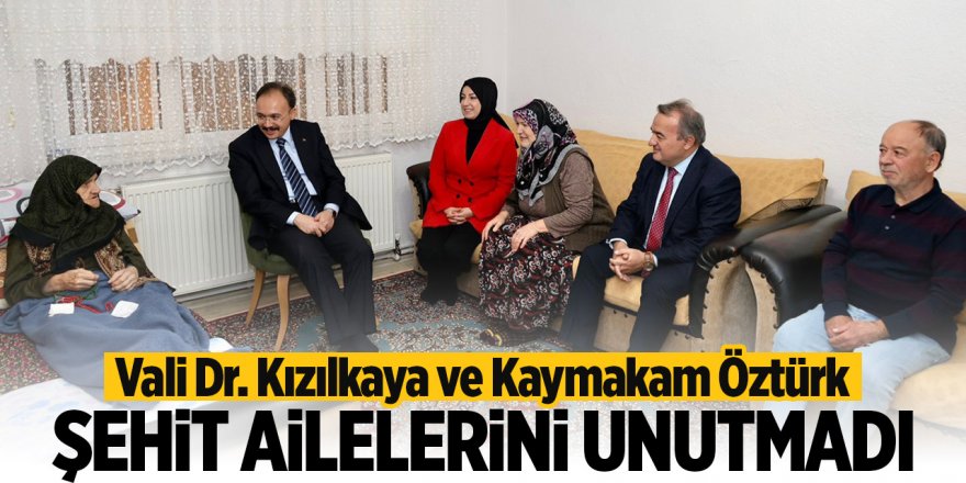 Bilecik Valisi Dr. Kızılkaya ve Bozüyük Kaymakamı Öztürk şehit ailelerini unutmadı