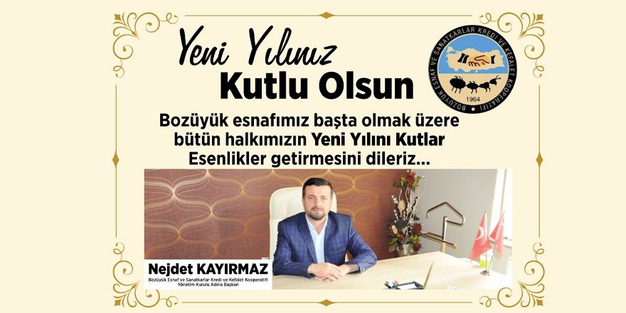 Bozüyük Esnaf ve Sanatkarlar Kredi ve Kefalet Kooperatifi Yılbaşı Tebrik İlanı