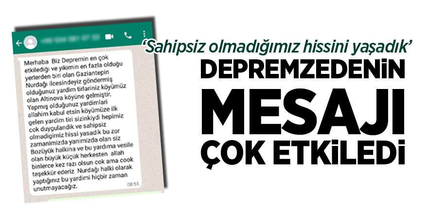 Depremzedenin Mesajı Çok Etkiledi