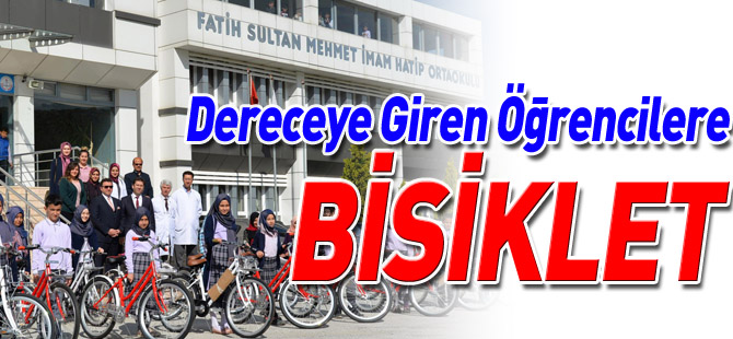 DERECEYE GİREN ÖĞRENCİLERE BİSİKLET