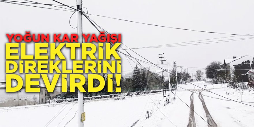 Yoğun Kar Yağışı Elektrik Direklerini Devirdi!