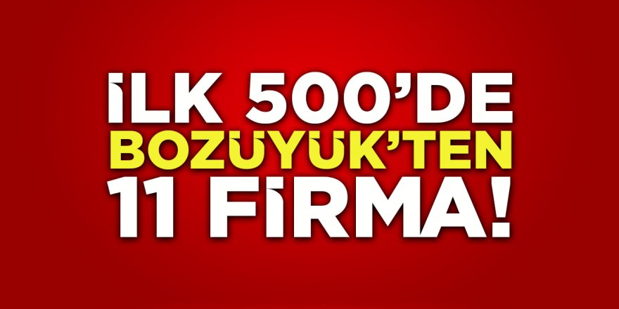 İlk 500'de Bozüyük'ten 11 Firma!