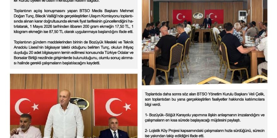 Bozüyük TSO'nun Dijital Bülteni Yayınlandı