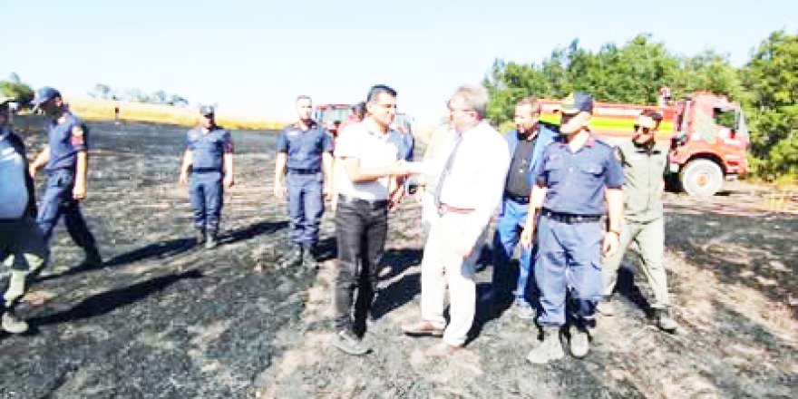 Kaymakam Helvacı'dan Yangın Alanında İnceleme