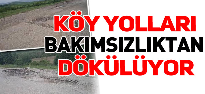 KÖY YOLLARI BAKIMSIZLIKTAN DÖKÜLÜYOR