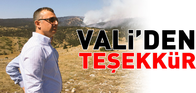 VALİ'DEN TEŞEKKÜR