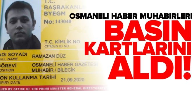 OSMANELİ HABER MUHABİRLERİ, BASIN KARTLARINI ALDI