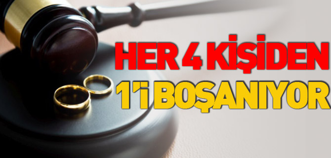 HER 4 KİŞİDEN 1’İ BOŞANIYOR