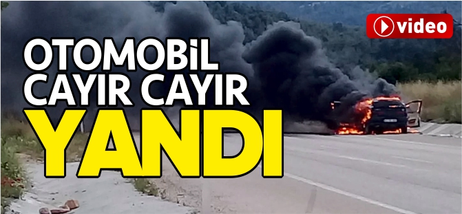 OTOMOBİL CAYIR CAYIR YANDI!
