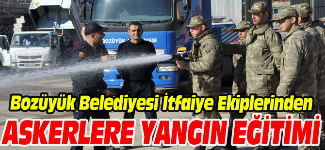 İTFAİYE EKİPLERİNDEN ASKERE YANGIN EĞİTİMİ