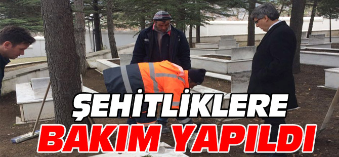 ŞEHİTLİKLERE BAKIM YAPILDI