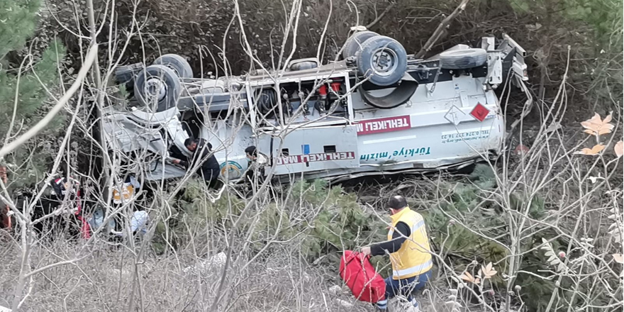 Mazot yüklü tanker şarampole uçtu!