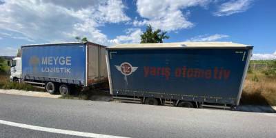 Çekici yoldan çıktı