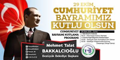 Bozüyük Belediye Başkanı M. Talat Bakkalcıoğlu - 29 Ekim Kutlama İlanı