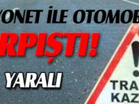 KAMYONET İLE OTOMOBİL ÇARPIŞTI 1  YARALI