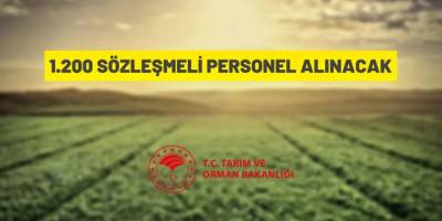Tarım ve Orman Bakanlığı 1.200 Sözleşmeli Personel alacak