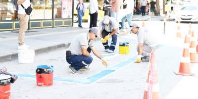 Bozüyük'te Engelli Araç Park Alanları Boyanıyor