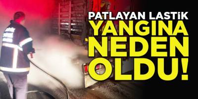 Patlayan lastik yangına neden oldu