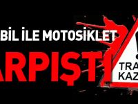 OTOMOBİL İLE MOTOSİKLET ÇARPIŞTI 1 YARALI