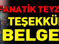 FANATİK TEYZEYE TEŞEKKÜR BELGESİ