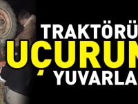 TRAKTÖRÜYLE UÇURUMA YUVARLANDI