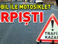 OTOMOBİL İLE MOTOSİKLET ÇARPIŞTI 1 YARALI