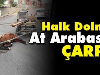 HALK DOLMUŞU AT ARABASINA ÇARPTI