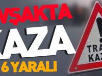 OTOMOBİL İLE İŞ MAKİNASI ÇARPIŞTI; 6 YARALI