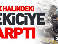 PARK HALİNDEKİ ÇEKİCİYE ÇARPTI