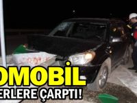 OTOMOBİL BARİYERLERE ÇARPTI 2 YARALI