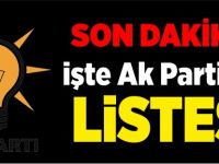 İŞTE AK PARTİ'NİN LİSTESİ