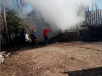 MUHTARIN EVİNDE YANGIN ÇIKTI