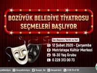 BOZÜYÜK BELEDİYESİ TİYATRO SEÇMELERİ BAŞLIYOR