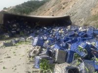 FRENİ BOŞALAN TIR KAZA YAPTI