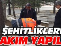 ŞEHİTLİKLERE BAKIM YAPILDI